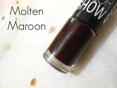 Maybelline Color Show Bright Sparks (702) Molten Maroon | Day 2