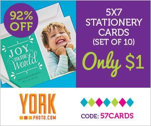 Custom Photo 5X7 Stationary Holiday Cards – Just $1 – Save $11.99!