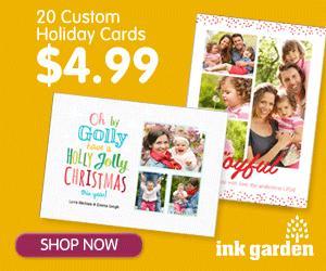 20 Custom Holiday Cards – Just $4.99 – Save $16.99!