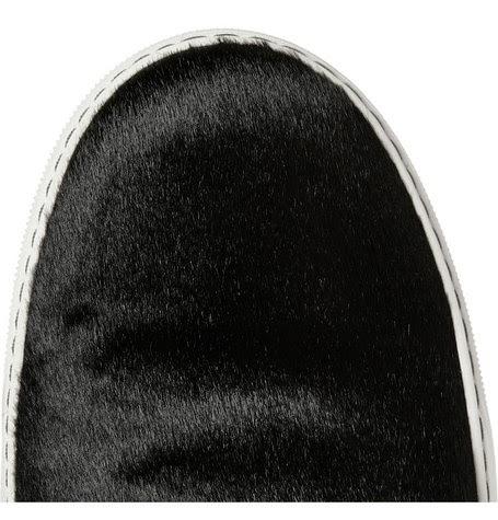 The Sensual Slip: Lanvin Calf Hair and Suede Slip-On Sneaker - Paperblog
