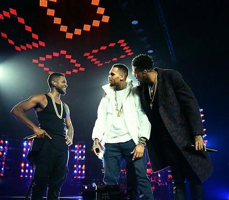 Usher Brings Out Chris Brown and August Alsina In LA