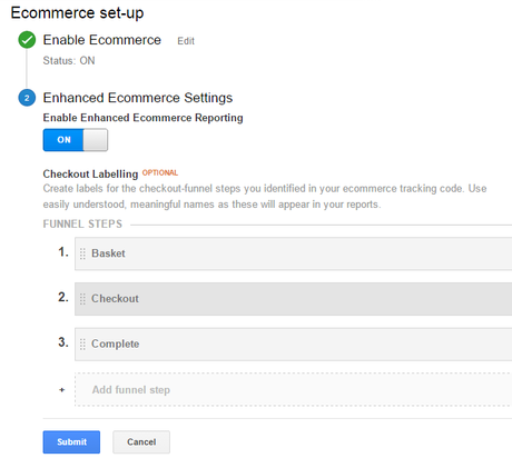 setting up google analytics ecommerce