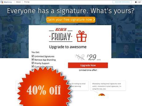 WiseStamp Black Friday deal - 40% off