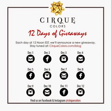 Cirque Holiday Promotion and 12 Days of Giveaways!!!