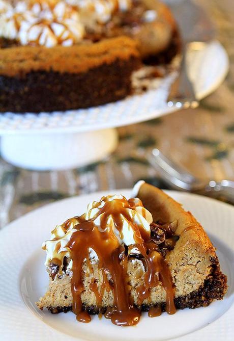 Brown Sugar Pumpkin Cheesecake with Bourbon and Toasted Walnuts