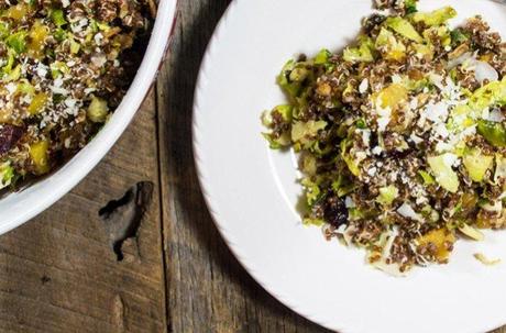 Roasted Brussels Sprouts with Acorn Squash and Quinoa