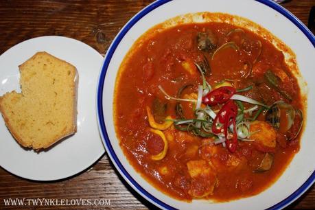 Seafood Chilli Stew and Corn Bread