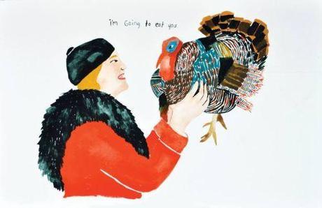 Happy Thanksgiving Thanksgiving Art Print Of a Turkey