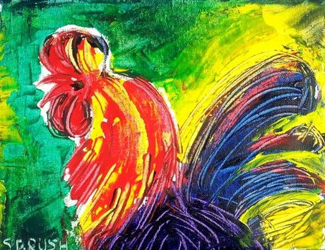 Rooster painting by Simon Brushfield The shocking truth about friendship 