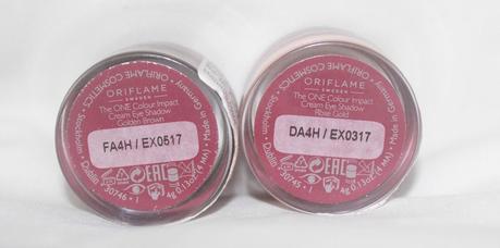 Oriflame The ONE Colour Impact Cream Eye Shadow Shade-Golden Brown & Rose Gold Review, Swatch