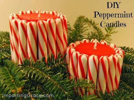 Peppermint Candy DIY Decor Candles