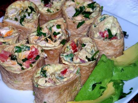 Avocado Cream and Chicken Rollups