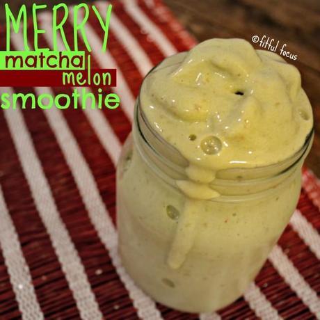 Merry Matcha Melon #Smoothie via Fitful Focus #vegan #glutenfree #recipe