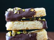 Chocolate Dipped Cardamom Shortbread Fingers with Salted Pistachios