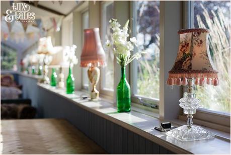  eclectic lamps themed wedding details at Newton Hall beachside wedding