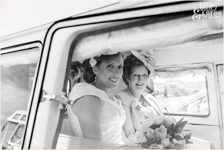 Ceremony Photography at Newton Hall beachside wedding | Bride's arrival with mum