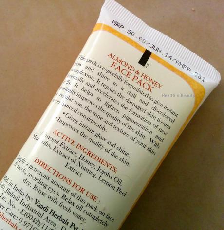 Vaadi Herbals Instaglow Almond & Honey Face Pack - Love it!