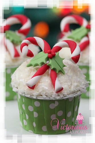Candy Cane Mincemeat Coconut Cupcakes