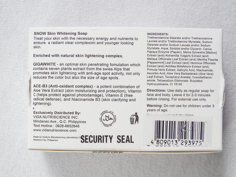 Review: Snow Skin Whitening Soap