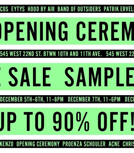 Pre-Holiday Plunder:  Opening Ceremony and Nicholas K Sample Sales