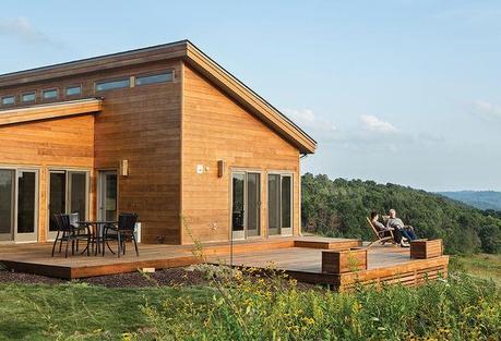 Modular, Prefab home of the grandson of Frank Llloyd Wright with outdoor deck