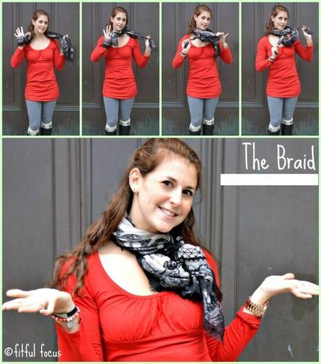 The Braid Scarf Style via Fitful Focus #fitnfashionable #fashiontip #style #scarves #howto