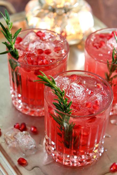 Pomegranate and Rosemary Gin Fizz - Creative Culinary