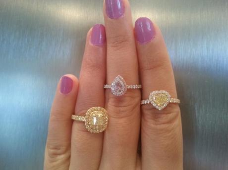 Yellow and pink diamond rings - Image by rubyshoes