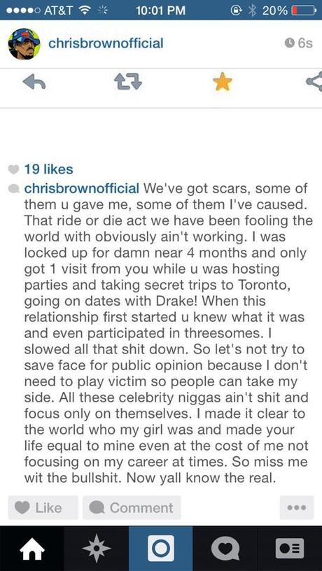 Chris Brown Claims Karrueche Slept With Drake