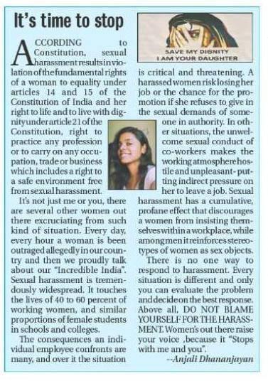 It's Time to Stop - by Anjali Dhananjayan