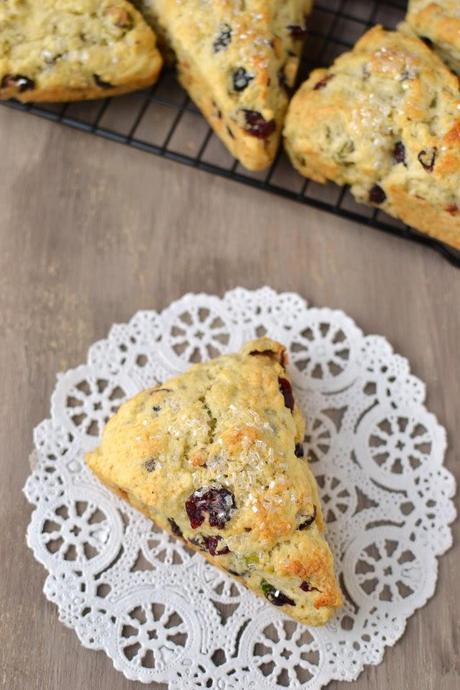 Cranberry-Pistachio Cream Scones