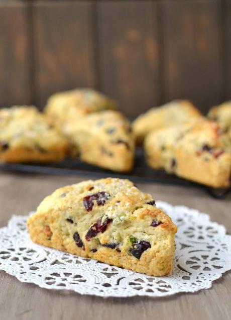 Cranberry-Pistachio Cream Scones