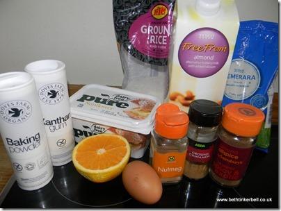 Gluten Free Festive Muffins Ingredients