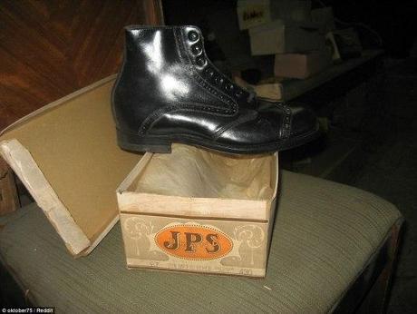 vintage black brogue boots