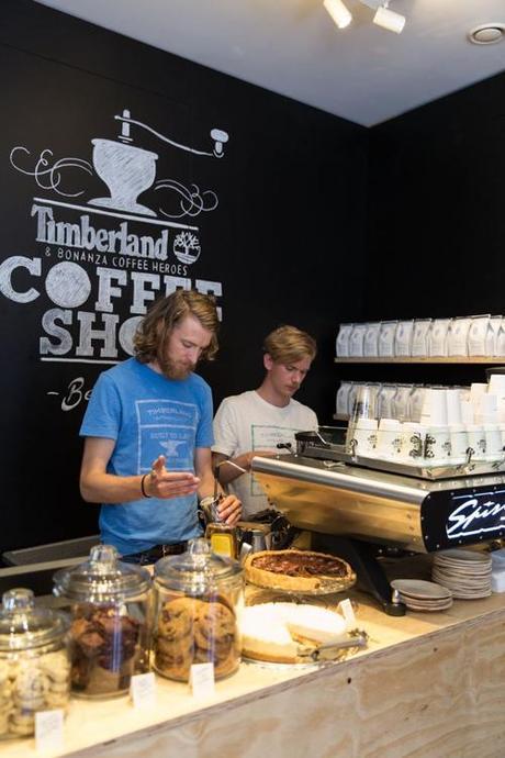 timberland x bonanza coffee roasters pop-up shop in berlin :
