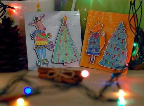 Free Cut Out Christmas Postcards from Alexandra Balashova