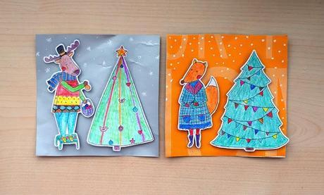 Free Cut Out Christmas Postcards from Alexandra Balashova