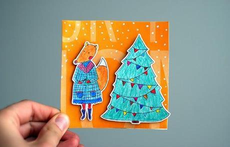Free Cut Out Christmas Postcards from Alexandra Balashova