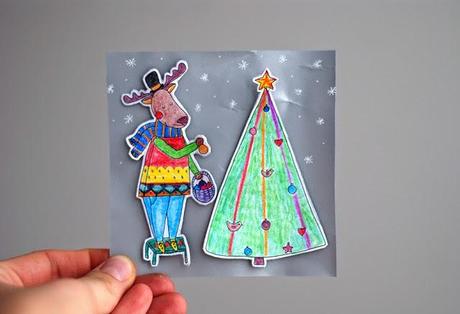 Free Cut Out Christmas Postcards from Alexandra Balashova
