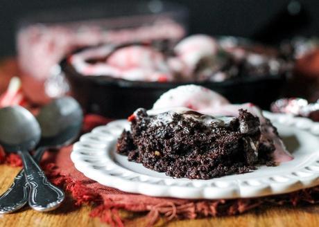 Peppermint Skillet Brownie This Peppermint Skillet Brownie, loaded with chocolate, peppermint chips, and Candy Cane Kisses, is the perfect decadent treat to share with friends this winter! Best served warm with ice cream.