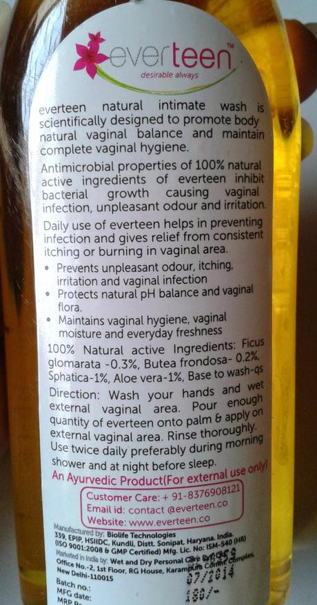 Everteen Natural Intimate Wash Review