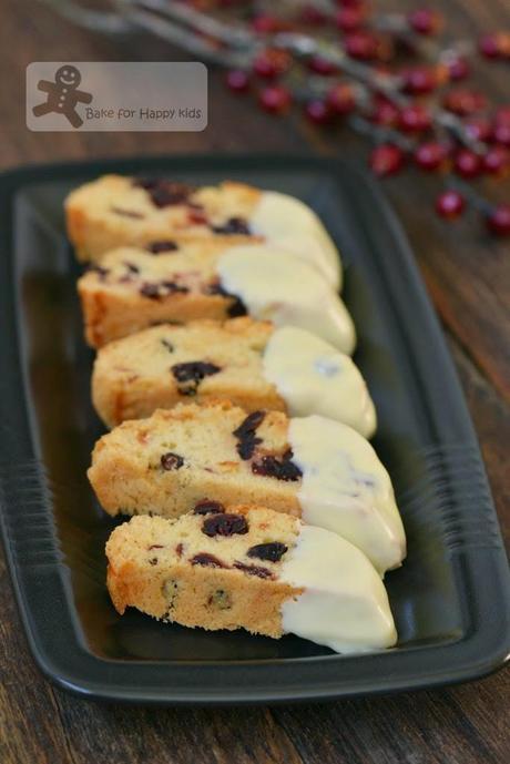 dried cranberry white chocolate biscotti Christmas