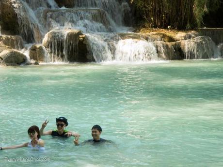 Luang Prabang Swimming in Kuang Si Falls