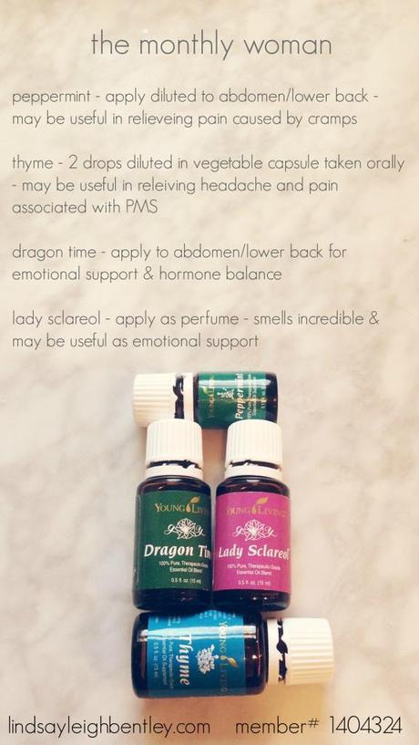 PMS support using essential oils
