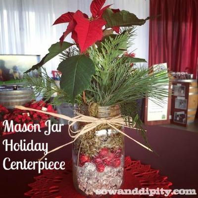 Mason Jar Holiday Centerpiece