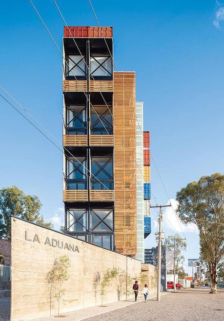 Prefab housing unit in Mexico made of shipping containers and concrete