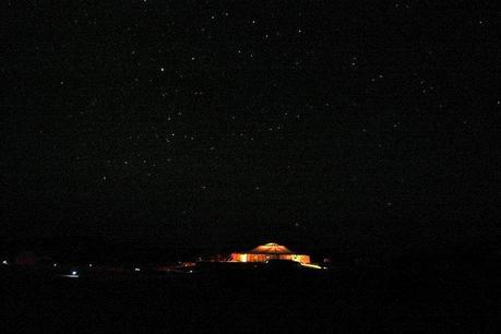 The main tent at night in Wadi Gamal, Egypt - © Giulia Cimarosti 