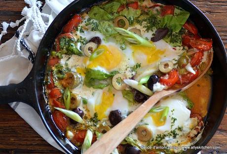  mediterranean eggs with olives & mozzarella