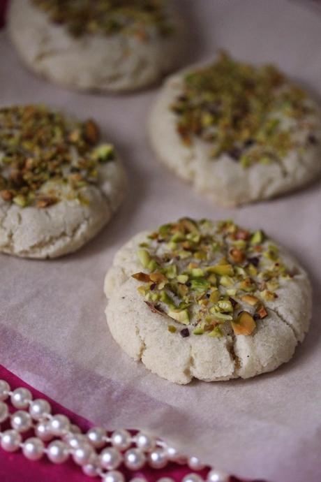 Pistachio Rosewater Sugar Cookies {Vegan}