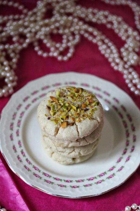 Pistachio Rosewater Sugar Cookies {Vegan}